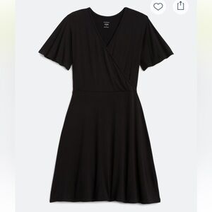41 Hawthorn Black Flutter Sleeve A-Line Dress